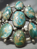 One Biggest Best Vintage Native American Navajo Royston Turquoise Sterling Silver Bracelet Old-Nativo Arts