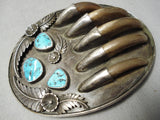 One Of The Best Vintage Native American Navajo Turquoise Sterling Silver Buckle Old-Nativo Arts