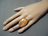 Impressive San Felipe Orange Spiny Sterling Silver Ring Native American-Nativo Arts