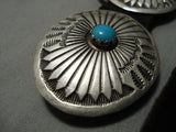 Marvelous Vintage Native American Navajo Turquoise Sterling Silver Concho Belt Old-Nativo Arts