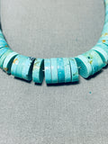 Native American Particularily Rare Vintage Santo Domingo Turquoise Sterling Silver Necklace-Nativo Arts
