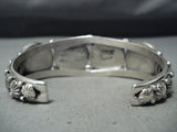 One Of The Best Vintage Native American Navajo Lapis Sterling Silver Bracelet-Nativo Arts