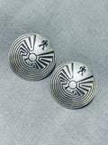 Sensational Native American Navajo Sterling Silver Earrings-Nativo Arts