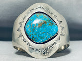 Important Vintage Native American Navajo Goodluck Turquoise Sterling Silver Bracelet-Nativo Arts