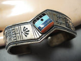 Native American Detailed Vintage Santo Domingo Turquoise Sterling Silver Bracelet-Nativo Arts