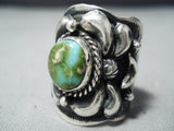 Important Native American Navajo Darrell Becenti (d.) Turquoise Sterling Silver Ring-Nativo Arts