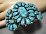 Marvelous Vintage Native American Navajo Blue Gem Turquoise Sterling Silver Native Bracelet-Nativo Arts