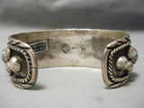 High Grade Vintage Native American Navajo Persin Turquoise Sterling Silver Bracelet Old-Nativo Arts