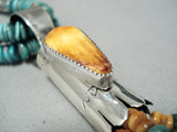 Native American Important Dan Coriz Santo Domingo Green Turquoise Sterling Silver Necklace-Nativo Arts