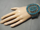 Magnificent Vintage Native American Navajo Towering Turquoise Sterling Silver Bracelet-Nativo Arts