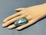 Huge Vintage Native American Navajo Royston Turquoise Sterling Silver Ring Old-Nativo Arts