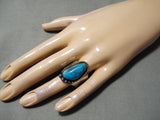 Marvelous Vintage Native American Navajo Bisbee Turquoise Sterling Silver Ring-Nativo Arts