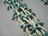 One Of Best Vintage Native American Navajo Green Nugget Necklace Heishi Old-Nativo Arts