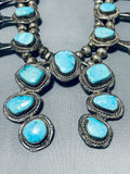Womens Vintage Native American Navajo Turquoise Sterling Silver Squash Blossom Necklace-Nativo Arts