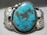 One Of The Best Vintage Native American Navajo Old Kingman Turquoise Sterling Silver Bracelet-Nativo Arts
