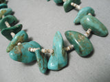 Chunky Old Royston Turquoise Vintage Navajo Native American Heishi Necklace-Nativo Arts