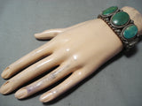 One Of Best Coil Vintage Native American Navajo Cerrillos Turquoise Sterling Silver Bracelet-Nativo Arts