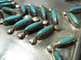 Best Vintage Native American Zuni Eleanor Weeka Turquoise Sterling Silver Buckle-Nativo Arts