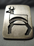 Museum Authentic Vintage Navajo Native American Hopi Petroglyph Sterling Silver Ring Old-Nativo Arts