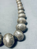 Fabulous Vintage Native American Navajo Sterling Silver Bead Necklace-Nativo Arts