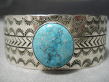 Vivid Carico Lake Turquoise Native American Sterling Silver Bracelet-Nativo Arts