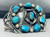 Chunky Older Vintage Native American Navajo Turquoise Sterling Silver Bracelet Cuff-Nativo Arts