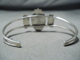 Important Native American Zuni Turquoise Coral Needlepoint Sterling Silver Bracelet-Nativo Arts
