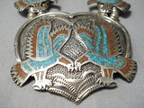 Best Vintage Native American Navajo Wil Singer Turquoise Sterling Silver Squash Blossom Necklace-Nativo Arts