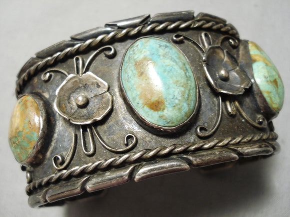 One Of The Best Vintage Native American Navajo Old Royston Turquoise Sterling Silver Bracelet-Nativo Arts