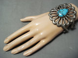 Tolino Vintage Native American Navajo Carico Lake Turquoise Sterling Silver Bracelet Old-Nativo Arts
