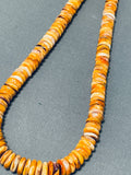 Native American Traditional Vintage Santo Domingo Spiny Oyster Sterling Silver Necklace-Nativo Arts