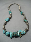 Superlative Vintage Native American Navajo Royston Turquoise Sterling Silver Necklace-Nativo Arts