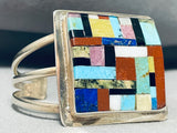 Mosaic Wall Of Inlay Vintage Native American Navajo Turquoise Sterling Silver Bracelet-Nativo Arts