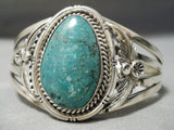 Superior Etsitty Vintage Native American Navajo Sterling Silver Green Turquoise Bracelet-Nativo Arts