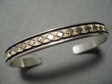 Superior Vintage Native American Navajo 14k Gold Sterling Silver Bruce Morgan Bracelet-Nativo Arts
