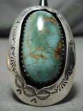 Tremendous Vintage Native American Navajo Domed Royston Turquoise Sterling Silver Ring-Nativo Arts