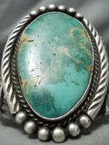 One Of Biggest Best Vintage Native American Navajo Royston Turquoise Sterling Silver Bracelet-Nativo Arts