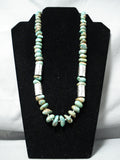 Native American Vintage Tony Aguilar Sr Vintage Santo Domingo Turquoise Sterling Silver Necklace-Nativo Arts