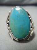 Amazing Vintage Native American Navajo Royston Turquoise Sterling Silver Arviso Ring-Nativo Arts