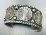 Heavy Coin Native American Sterling Silver Bracelet Cuff-Nativo Arts