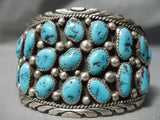 Important Vintage Native American Navajo Tommy Moore Turquoise Sterling Silver Bracelet Old-Nativo Arts