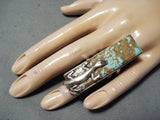 One Of The Biggest Native American #8 Turquoise Sterling Silver Lizard Ring-Nativo Arts