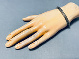 Impressive Vintage Native American Navajo Sterling Silver Handstamped Solid Bracelet-Nativo Arts