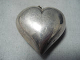 Outstanding Vintage Navajo Sterling Silver Heart Pendant Native American Old-Nativo Arts