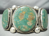 Heavy Vintage Native American Navajo Royston Turquoise Sterling Silver Bracelet-Nativo Arts