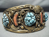 Rare Vintage Native American Navajo Justin Morris Spiderweb Turquoise Sterling Silver Bracelet-Nativo Arts
