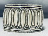 Long Shell One Of A Kind Vintage Native American Navajo Hand Tooled Sterling Silver Bracelet-Nativo Arts