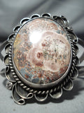 Astounding Vintage Native American Navajo Agate Sterling Silver Bracelet Old-Nativo Arts