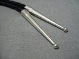 Important Ben Yazzie Sterling Silver Native American Bolo Tie-Nativo Arts