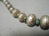 Unique-bead Vintage Native American Navajo Turquoise Sterling Silver Necklace Old-Nativo Arts